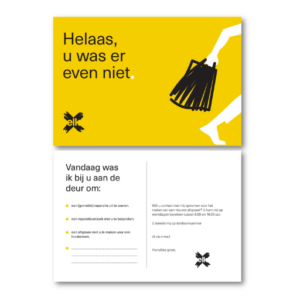 Kaartje niet thuis DOMO